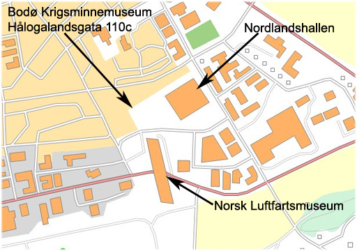 Kart Bodø Krigsminnemuseum